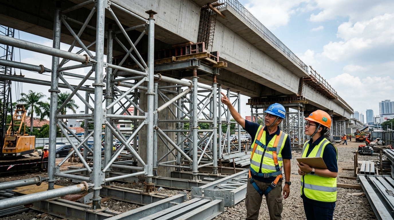 Rekayasa Shoring Dak Cor — Kapasitas SWL 1.500 kg / Tiang